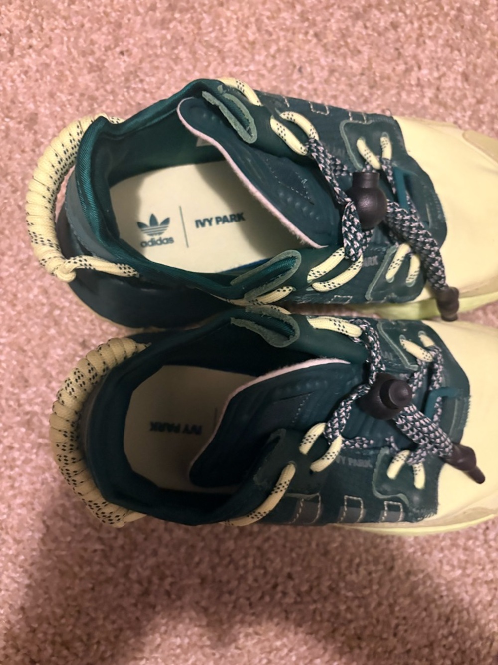 Adidas x Ivy Park Green and Yellow Athletic Shoes